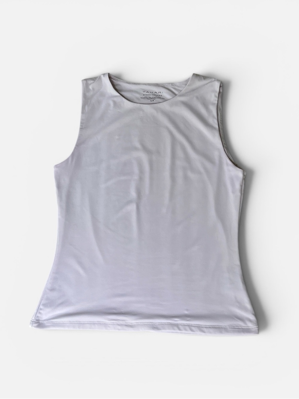 Tahari Modern Essentials Seamless Sleeveless Tank Top in White Women's Sz Small - Picture 6 of 9